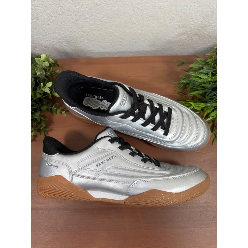 Skechers Women's Slip-ins Zinger Evo Off Tha Pitch Silver Sneakers Size 11